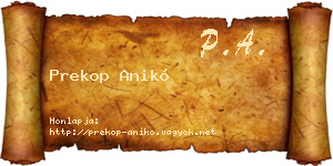 Prekop Anikó névjegykártya
